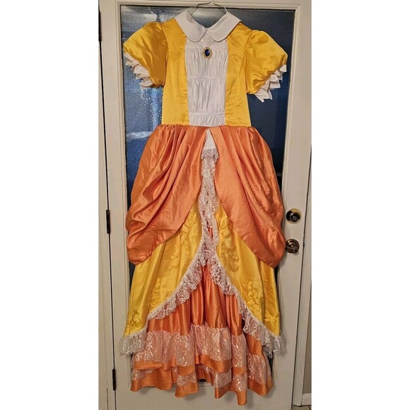 Super Mario Bros Adult Princess Daisy Peach Halloween Cosplay Costume Sz 6 Gown - Picture 2 of 14